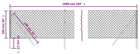 Cerca de arame 1x10 m antracite