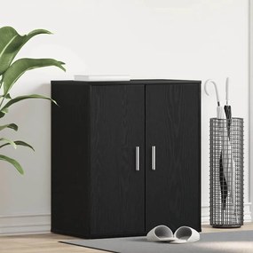 vidaXL Armário de Sapatos com porta Carvalho Preto 60 x 35 x 70 cm