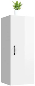 Armário parede 34,5x34x90 cm derivados madeira branco brilhante
