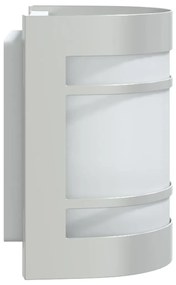 Candeeiros de parede p/ exterior 2 pcs aço inoxidável prateado
