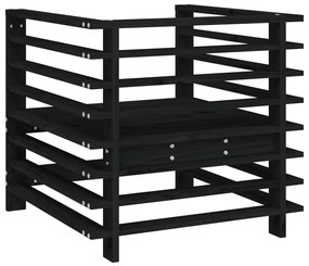 Cadeiras de jardim 2 pcs madeira de pinho maciça preto