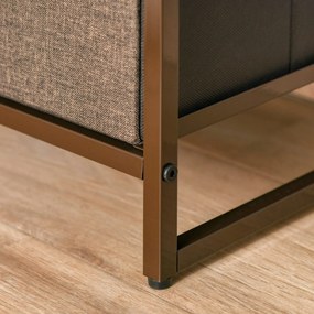 Móvel Tower de 31 cm com 4 Gavetas em Tecido - Design Rústico