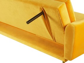 Sofá-cama de 3 lugares em veludo amarelo VETTRE Beliani