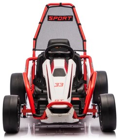 Kart elétrico para Crianças 24 V TORNADO Gokart Função Drift, Rodas espuma plástica EVA, assento couro ecológico vermelho