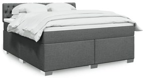 Cama com molas/colchão 180x200 cm tecido cinzento-escuro