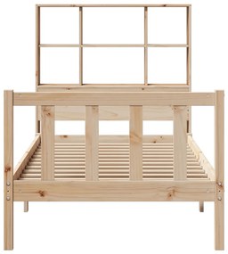 Cama com estante sem colchão 100x200 cm pinho maciço