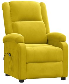 Poltrona elétrica reclinável veludo amarelo