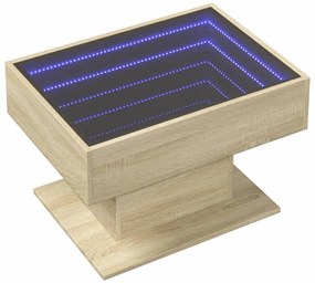 Mesa de centro c/ LEDs 70x50x45 cm derivados de madeira