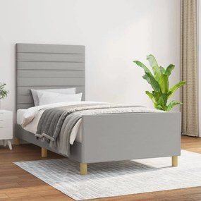 vidaXL Estrutura de cama sem colchão 80x200 cm tecido cinzento-claro