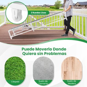Conjunto de 2 Espreguiçadeiras de Exterior, 200 x 68 x 32 cm, Encosto Ajustável, Preto+Branco