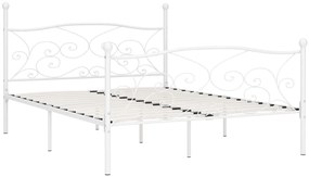 Estrutura de cama com estrado de ripas 180x200 cm metal branco