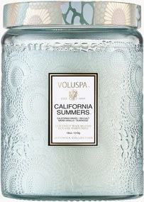 Vela perfumada artesanal California Summers (sal marinho, baunilha quente, madeira de teca)