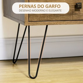 HOMCOM Cómoda com 4 Gavetas Gaveteiro de Madeira com Porta Prateleira