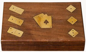 Caixa de jogos com cartas, dados e dominó Ariel, 86 peças