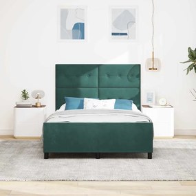 Cama vidaXL Verde Escuro 140x200 cm Veludo