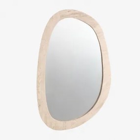 Espelho De Parede Irregular Em Pedra Natural Urkiz Travertino & 65 X 105 Cm - Sklum