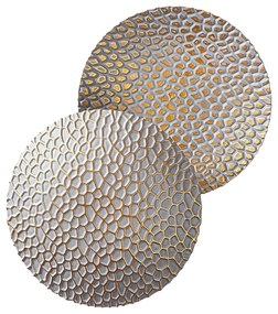 Candeeiro de Parede Yosma - Prateado e Dourado - 21cm x 21cm x 15cm