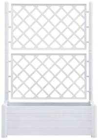 Vaso/floreira de jardim com treliça 100x43x142 cm PP branco