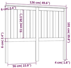 Cabeceira de cama 126x6x101 cm pinho maciço castanho mel