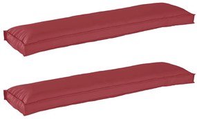 vidaXL Cushions de Palete para Banco 2 pcs Vermelho Vinho 150x40x8 cm Tecido Oxford