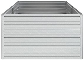 Canteiro elevado de jardim 160x80x45cm aço galvanizado prateado