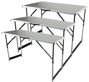 Brüder Mannesmann Conjunto de mesa dobrável multifunções 3pcs alumínio