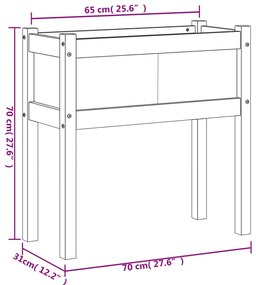 Vasos/floreiras de jardim com pernas 2 pcs pinho maciço branco