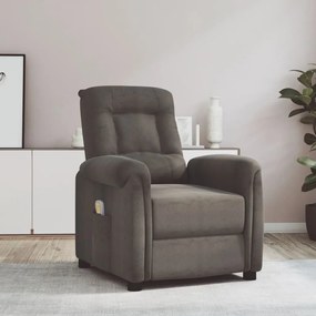 vidaXL Poltrona de massagens tecido microfibra cinza-escuro