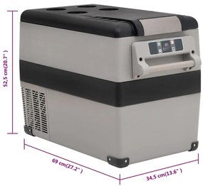 Mala térmica com pega 55 L PP e PE preto e cinzento