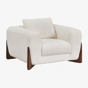Pacote De 2 Poltronas Grevena Shearling Tecido Pele De Borrego Branco - Sklum