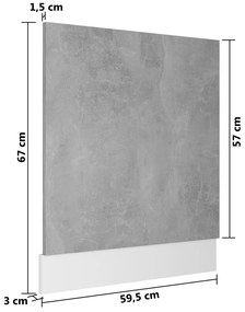 Painel máquina lavar louça “Lyon” derivados de madeira cinzento