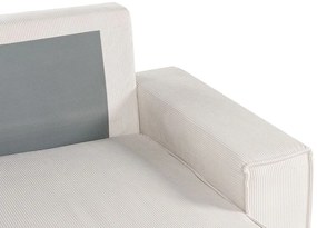 Sofá-cama de canto 2 lugares em bombazine branca-creme versão à esquerda ABACKA Beliani