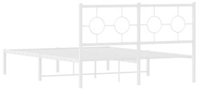 Estrutura de cama com cabeceira 140x200 cm metal branco