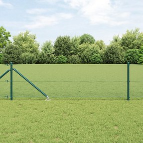 vidaXL Cerca de Arame Soldado com 7 Estacas Verdes 0.6x10 m Aço