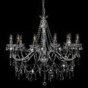Lustre com contas lâmpadas 12 x E14 prateado
