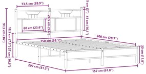 Estrutura cama s/ colchão derivados de madeira carvalho sonoma