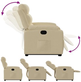 Poltrona reclinável elevatória tecido cor creme