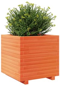Vaso/floreira de jardim 50x50x49,5 cm pinho maciço castanho mel