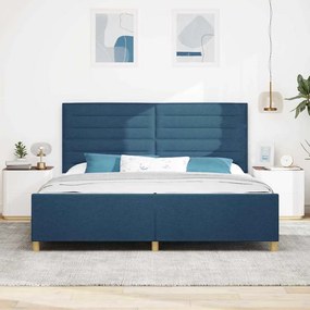 Cama vidaXL Azul 200x200 cm Tecido