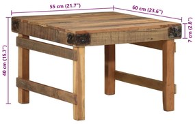 Mesa de Centro 55x60x40 cm Madeira Sólida Recuperada