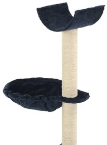 Árvore para gatos c/ postes arranhadores sisal 105 cm azul