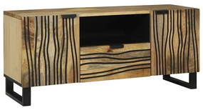 vidaXL Armário de TV - 105 x 33,5 x 46 cm, Feito de Madeira Sólida de Manga