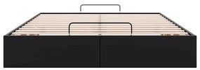 Estrutura de cama otomana sem colchão 140x190 cm preta