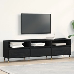 Armário para TV vidaXL Preto Carvalho 150x30x44,5 cm Madeira Reestrutu
