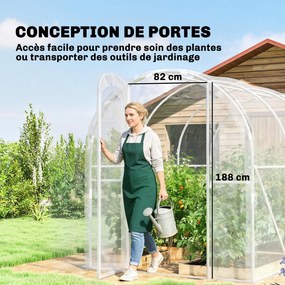 Estufa de jardim tipo túnel 3 x 2 x 2 m (6 m²) com porta articulada e lona de PE de 150 g/m² para legumes, plantas e flores