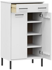 Sapateira com pernas de metal pinho maciço OSLO branco