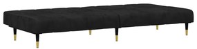 2 pcs conjunto de sofás veludo preto