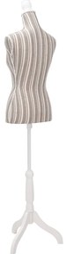 Busto manequim de senhora linho com riscas