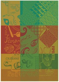 Panos de cozinha jacquard Espelette Tor50 Basque, conjunto de 2