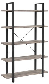Estante VASAGLE, estante industrial estável de 5 níveis, prateleira de armazenamento, prateleira vertical, fácil montagem, sala de estar, quarto, escritório, cinza e preto LLS055B02